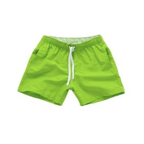 Beach Pants Men's Shorts Summer Surf Pants (Option: Emerald green-S)