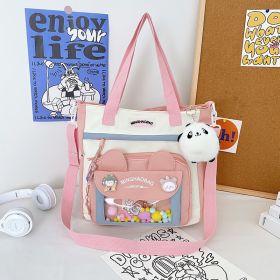 Cute Backpack One Shoulder Large-capacity Backpack (Option: Pink Shoulder Bag-Without Pendant)