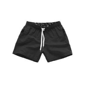 Beach Pants Men's Shorts Summer Surf Pants (Option: Black-L)