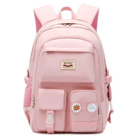 Student Schoolbag Large Capacity Computer Backpack (Color: pink)