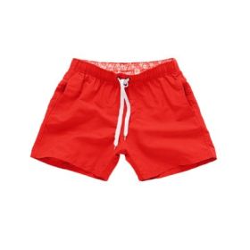 Beach Pants Men's Shorts Summer Surf Pants (Option: Red-2XL)