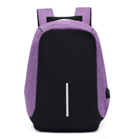 MOQ100 Custom USB Backpack (Color: Purple)