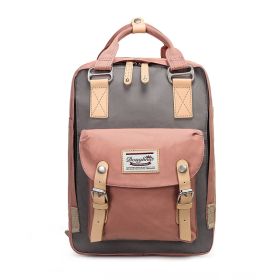 Doughnut Backpack Female College Style (Option: Pink Gray-Bear)