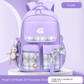 Children's Large Capacity Lightweight Cartoon Cute Backpack (Option: Purple Big)