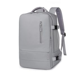 Backpack Women's Large Capacity Lightweight For Going Out (Option: Vertical Pull Gray)