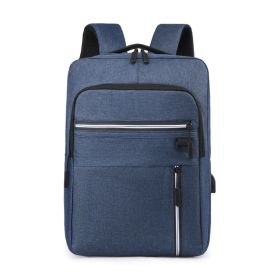 USB Charging Backpack Men's Business Leisure (Color: Blue)