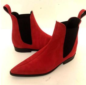 Men's Fashion Low Top Casual Boots (Option: Red-38)