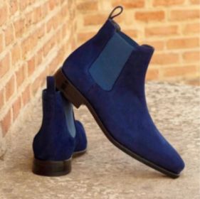 Men's Fashion Low Top Casual Boots (Option: Blue-38)