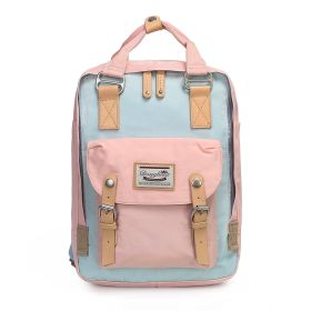 Doughnut Backpack Female College Style (Option: Ice Blue Cherry Blossom-Bear)