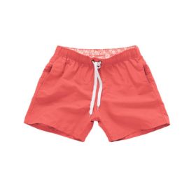 Beach Pants Men's Shorts Summer Surf Pants (Option: Pink-S)