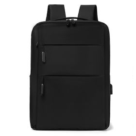 Men's And Women's Fashion Casual Exercise Canvas Business Backpack (Option: Double Pull Black)