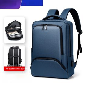 Cross-border In Stock Wholesale Men's Fashion Backpack Casual Travel Backpack Commuter Large Capacity Bag (Option: 21051 Blue)