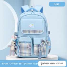 Children's Large Capacity Lightweight Cartoon Cute Backpack (Option: Blue Small)