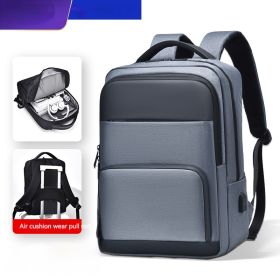 Cross-border In Stock Wholesale Men's Fashion Backpack Casual Travel Backpack Commuter Large Capacity Bag (Option: 6012 Gray Blue)