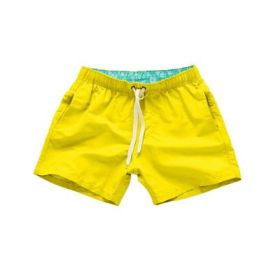 Beach Pants Men's Shorts Summer Surf Pants (Option: Yellow-L)