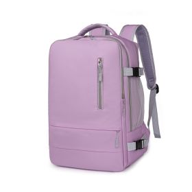 Backpack Women's Large Capacity Lightweight For Going Out (Option: Vertical Pull Purple)