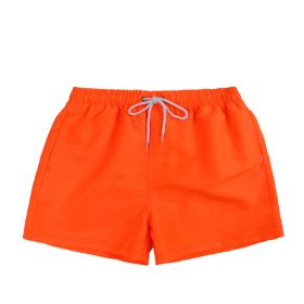 Men's Beach Quick Dry Three Points Casual Loose Surf Pants (Option: Orange-L)