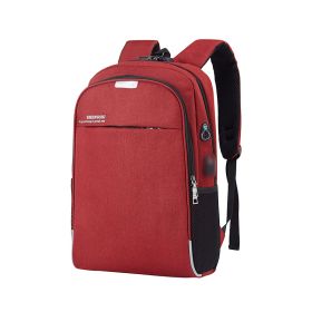 USB Charging Casual Backpack Business Backpack (Color: Red)