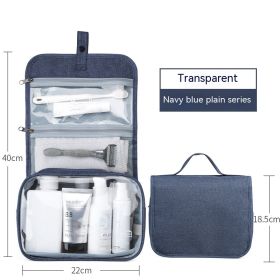 Waterproof Portable Travel Buggy Large Capacity Hanging Men's Toiletry  Storage Bag (Option: Plain PVC Window Navy Blue-As Shown In The Picture)