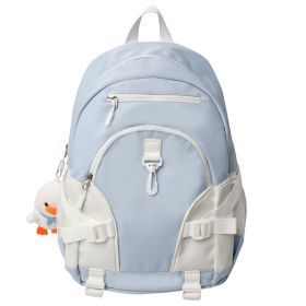 Large Capacity Student Backpack Stylish And Simple (Option: Blue-Pendant Included)