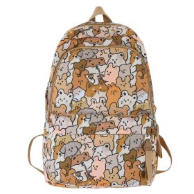 Large Capacity Mori Style Student New Graffiti Backpack (Option: Caramel-Schoolbag Without Pendant)