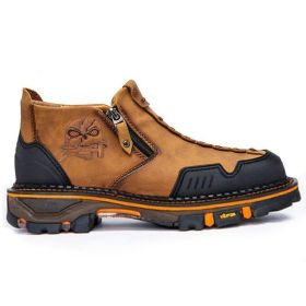 Men's Fashion Halloween Skull Booties (Option: Yellow-45)